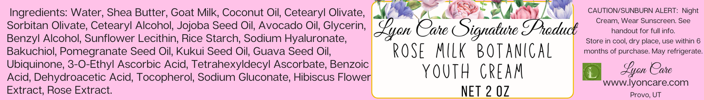 Rose Milk Botanical Youth Cream 2 Oz