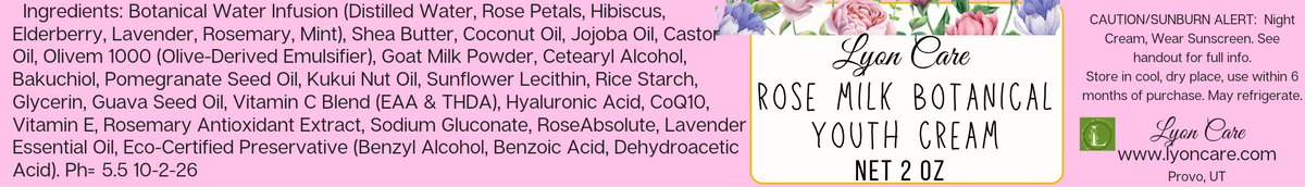 Rose Milk Botanical Youth Cream 2 Oz