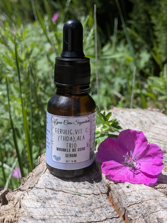 Wrinkle Be Gone Triple-Antioxidant Glow Serum THDA Vitamin C + ALA + Ferulic .5 oz